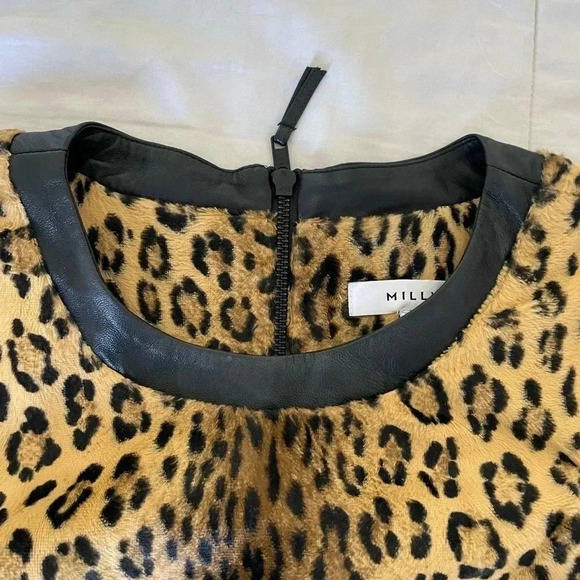 Milly leather trim leopard sweater - Picture 4 of 9